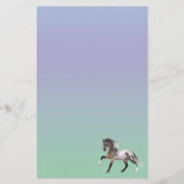 ウマ絵を描スランニングパステル文房具紙 便箋 (正面)