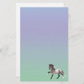 ウマ絵を描スランニングパステル文房具紙 便箋 (正面/裏面)