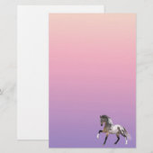 ウマ絵を描スランニングパステル文房具紙 便箋 (正面/裏面)