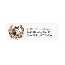 ウマ絵を描ンオータムリース ラベル