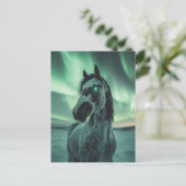 ウマ絵を描ー白熱［赤熱］光を放つアイノーザンライト ポストカード (スタンド正面)