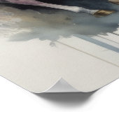 ウマ絵画の水色 ポスター (角)