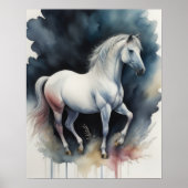 ウマ絵画の水色 ポスター (正面)