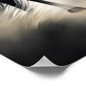 ウマ絵画の水色 ポスター (角)