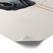 ウマ絵画の水色 ポスター (角)