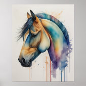 ウマ絵画の水色 ポスター (正面)
