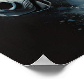 ウマ絵画の水色 ポスター (角)