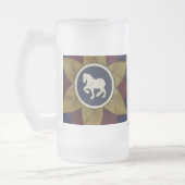 ウマ荷車を引くロゼットマグ フロストグラスビールジョッキ (左)