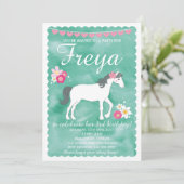 ウマ誕生日招待状ポニーパーティの招待状 招待状 (スタンド正面)