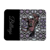 ウマ走ウマ – 紫フエ/名前デザイン マグネット (横)