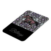 ウマ走ウマ – 紫フエ/名前デザイン マグネット (左側)