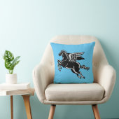 ウマ飛んでいるー – スカイブルーの白黒 クッション (椅子)