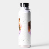 ウマ馬馬術動物モノグラムパターン水ボット ウォーターボトル (左面)