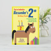 ウマ・アニマル・キッドのバースデーパーティ招待状 招待状 (スタンド正面)