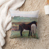 ウマ・イン・ア・メドウ，エドガー・デガ クッション (ブランケット)