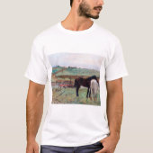 ウマ・イン・ア・メドウ，エドガー・デガ Tシャツ (正面)