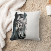 ウマ・ウォーター・カラー・アート・クッション クッション (ブランケット)