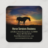 ウマ・サービス又ウマ科のは獣医ビジネス用車 スクエア名刺 (正面)