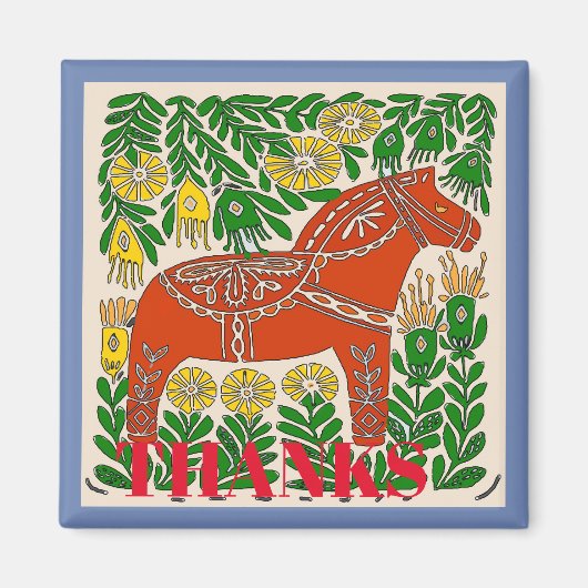 ウマ,スウェーデン,編集または追加文字 マグネット (正面)