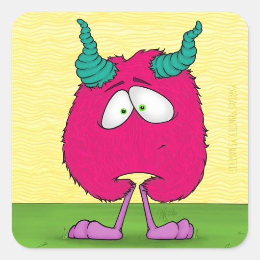 ウマ、ステッカー スクエアシール (正面)