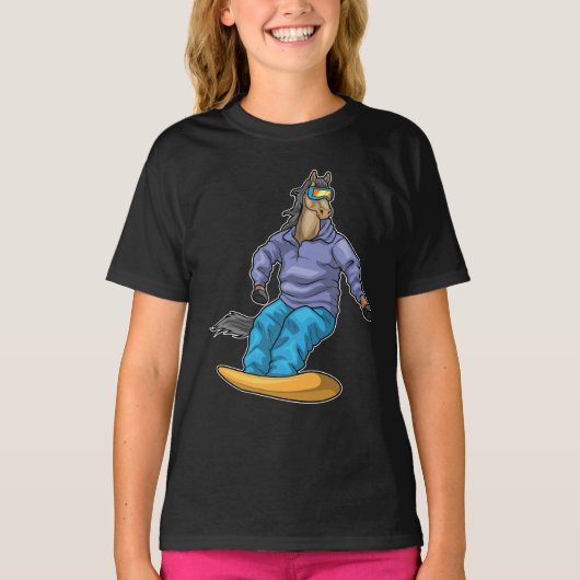 ウマ・スノーボード・ウィンタースポーツ Tシャツ (正面)