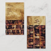 ウマ・ヒンズー語、羊皮紙モノグラム 名刺 (正面/裏面)