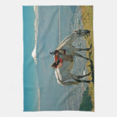 ウマ&ボルケーノ,キト,エクアドル キッチンタオル (縦)