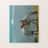 ウマ&ボルケーノ，キト，エクアドル ジグソーパズル (縦)