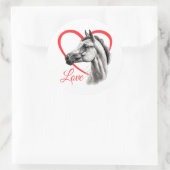 ウマ・ラブ・ステッカー ラウンドシール (バッグ)