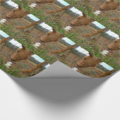 ウマ&春フラワーバニー ラッピングペーパー (角)