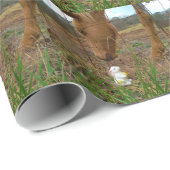 ウマ&春フラワーバニー ラッピングペーパー (ロールコーナー)