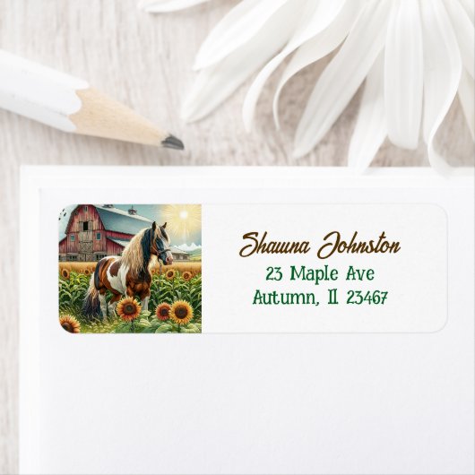 ウマ、素朴ファーム、ひまわり ラベル (インサイチュ)
