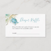 ウミガメおむつラッフル招待状エンクロージャカード エンクロージャーカード (正面)