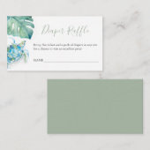 ウミガメおむつラッフル招待状エンクロージャカード エンクロージャーカード (正面/裏面)