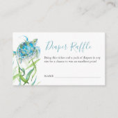 ウミガメおむつラッフル招待状囲い エンクロージャーカード (正面)