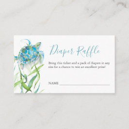 ウミガメおむつラッフル招待状囲い エンクロージャーカード