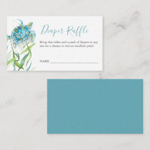 ウミガメおむつラッフル招待状囲い エンクロージャーカード