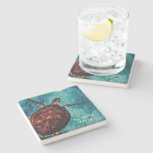 ウミガメお名前 ストーンコースター (横)