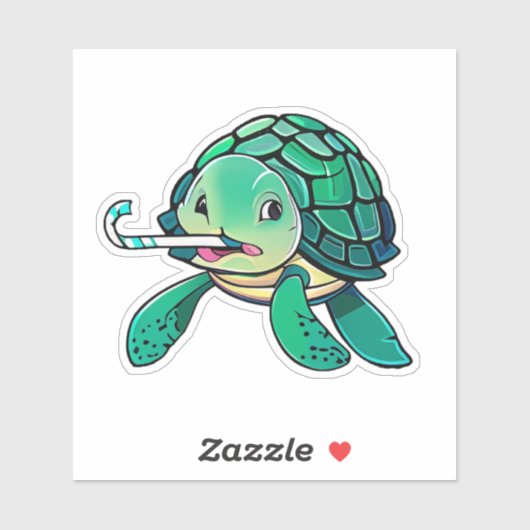 ウミガメお洒落のステッカー子供へ シール (シート)