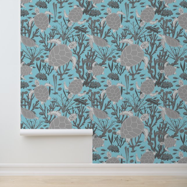 ウミガメかわいいブルーグレー海動物 壁紙 (アプリケーション)