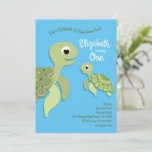 ウミガメかわいい子供たち1st誕生日パーティー 招待状 (スタンド正面)
