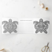 ウミガメがよくカラーリングカードを取得 三つ折り招待状 (内部)