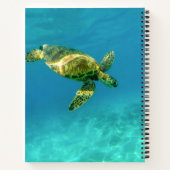 ウミガメがターコイズ海水で泳ぐ ノートブック (裏面)