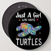 ウミガメが大好きな少女の海の海 缶バッジ (正面&裏面)