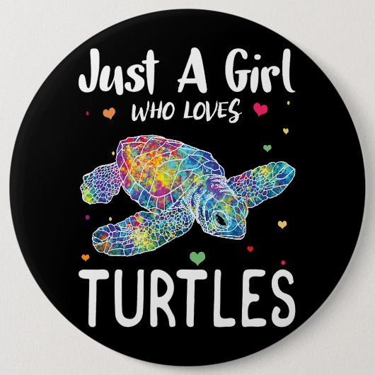 ウミガメが大好きな少女の海の海 缶バッジ (正面)
