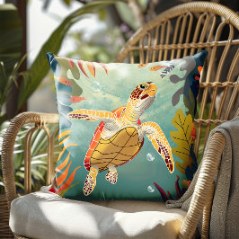 ウミガメが太平洋を海 アウトドアクッション