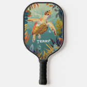 ウミガメが太平洋を海 ピックルボールラケット (裏面)