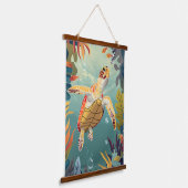 ウミガメが太平洋を海 吊り下げ型タペストリー (傾斜あり)