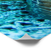 ウミガメが水中で休む2 ポスター (角)