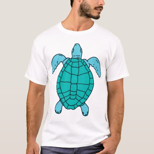 ウミガメが泳ぐ絵 Tシャツ (正面)